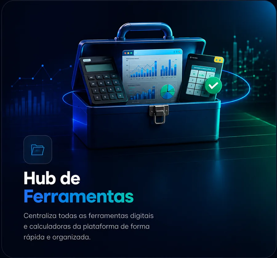 Hub de Ferramentas — Centraliza todas as ferramentas digitais e calculadoras da plataforma de forma rápida e organizada.